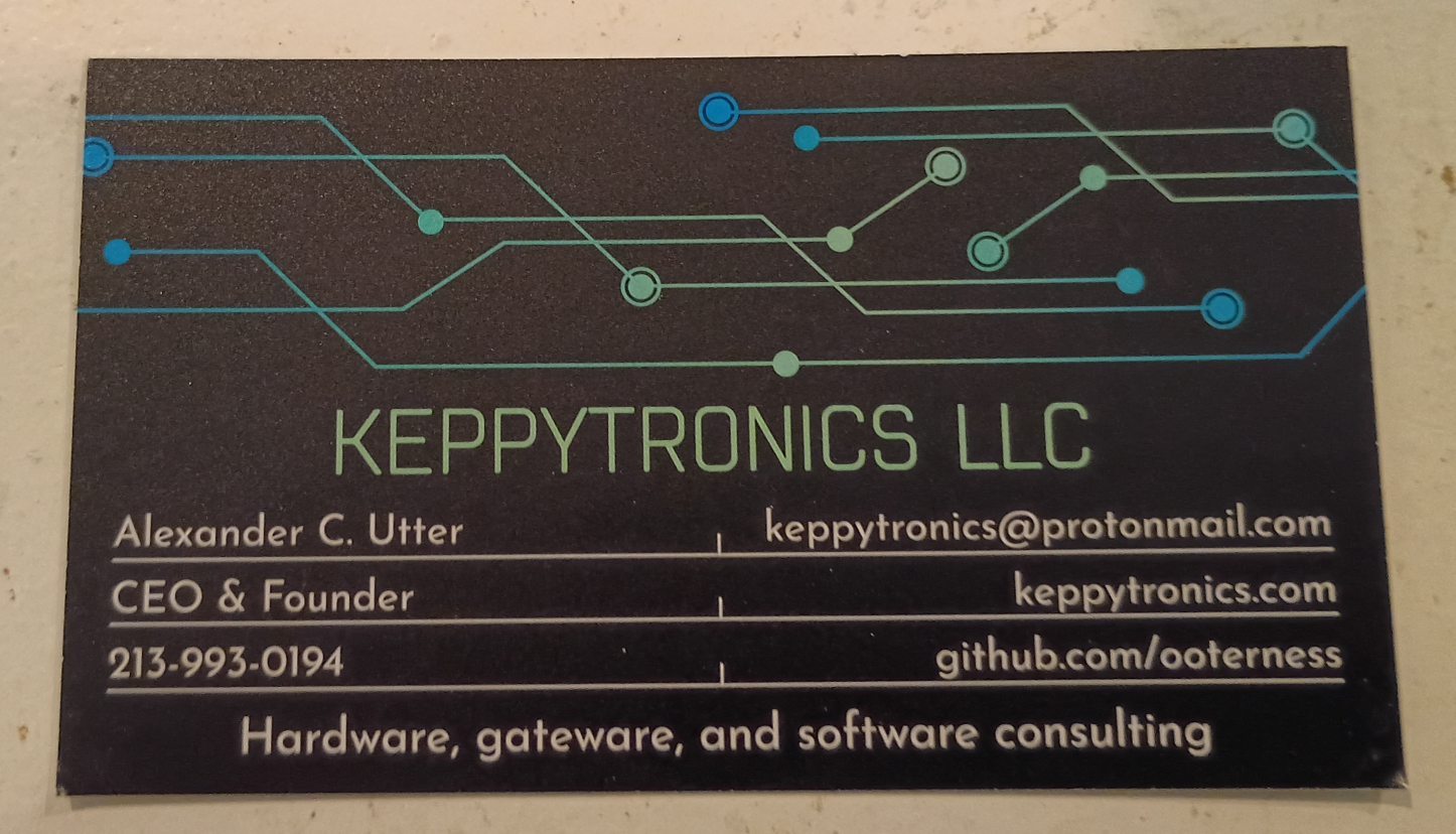 Keppytronics business card